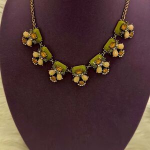 J Crew Bold Statement Necklace Goldtone